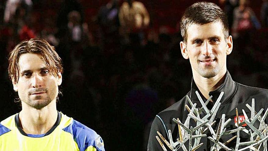 David Ferrer y Novak Djokovic, tras una final.