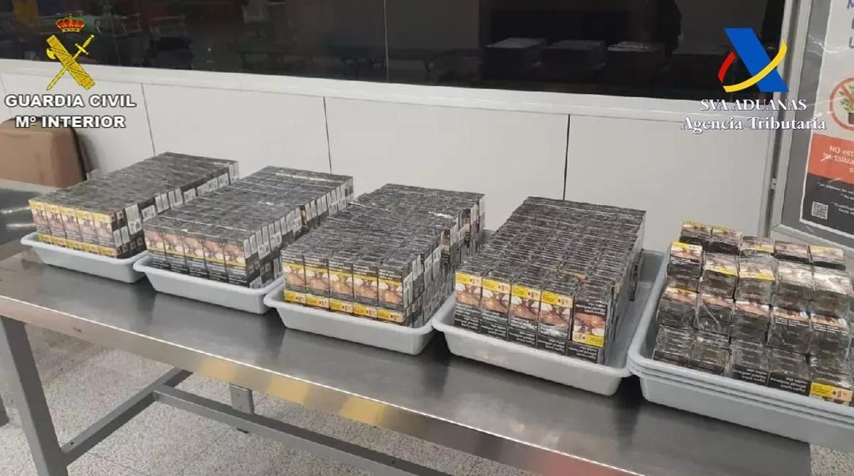 Tabaco de contrabando incautado en el aeropuerto de Palma.