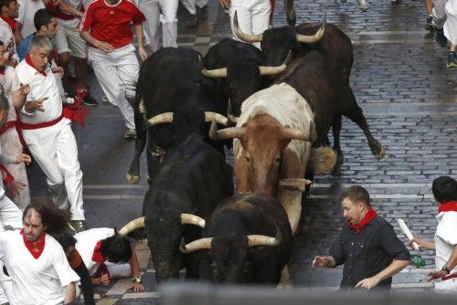 SEGUNDO ENCIERRO CON TOROS DE LA GANADER?A DE DOLORES AGUIRRE YBARRA