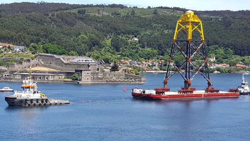 ‘Jacket’ construido en los astilleros de Ferrol para el parque eólico manino de Wikinger. |   // L. O.