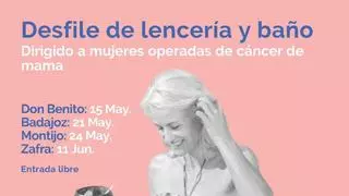 Desfile de lencería y baño de mujeres operadas de cáncer de mama en Badajoz
