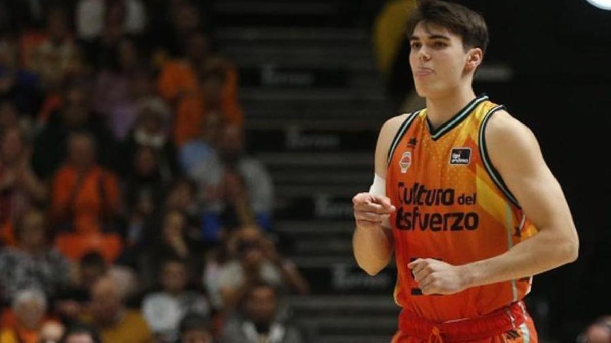 Lucas Marí, durante un partido con la camiseta de Valencia Basket. | M. Á. POLO