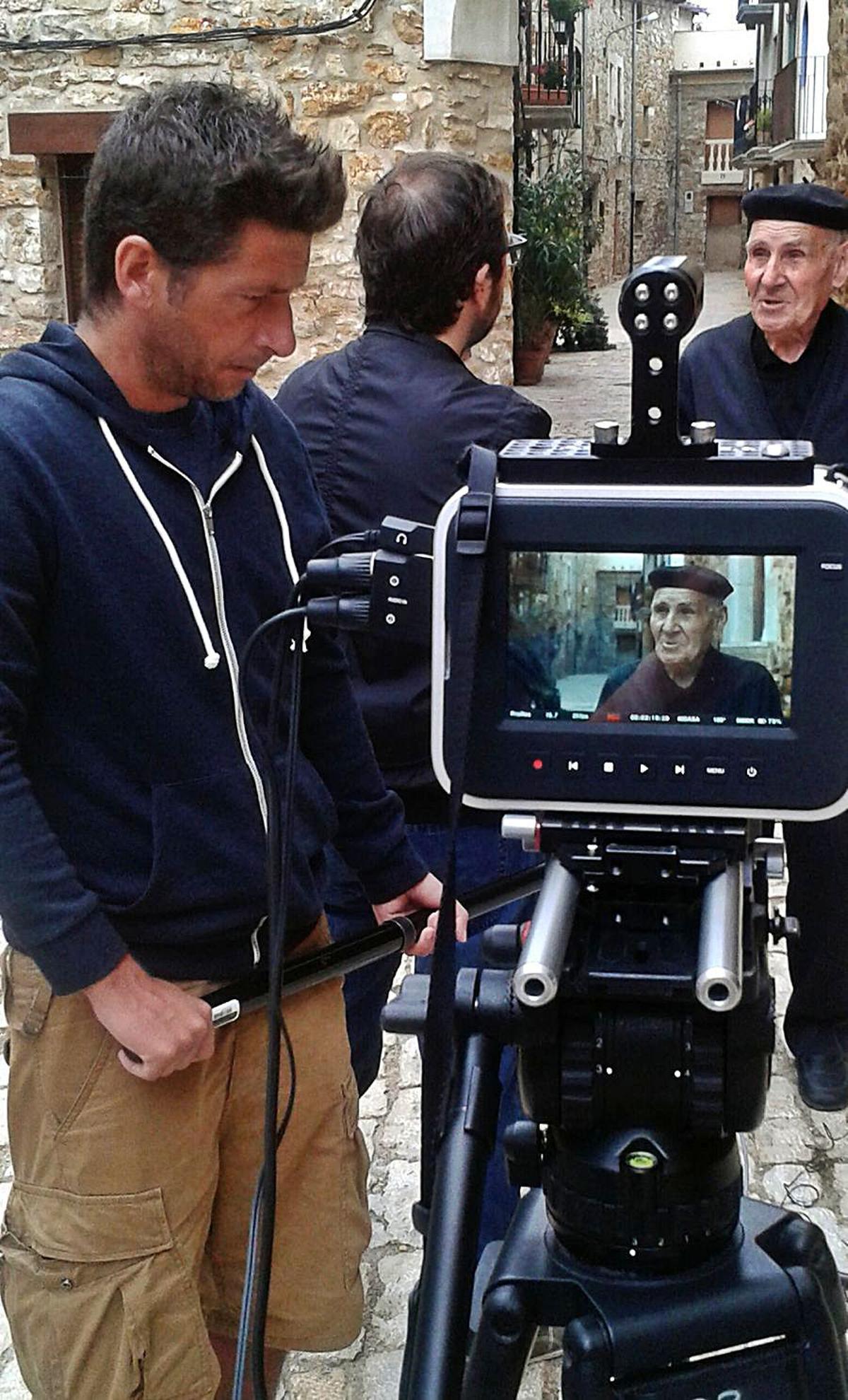 Pepe Andreu y Rafa Molés,durante el rodaje del  documental ExperimentStuka. suicafilms