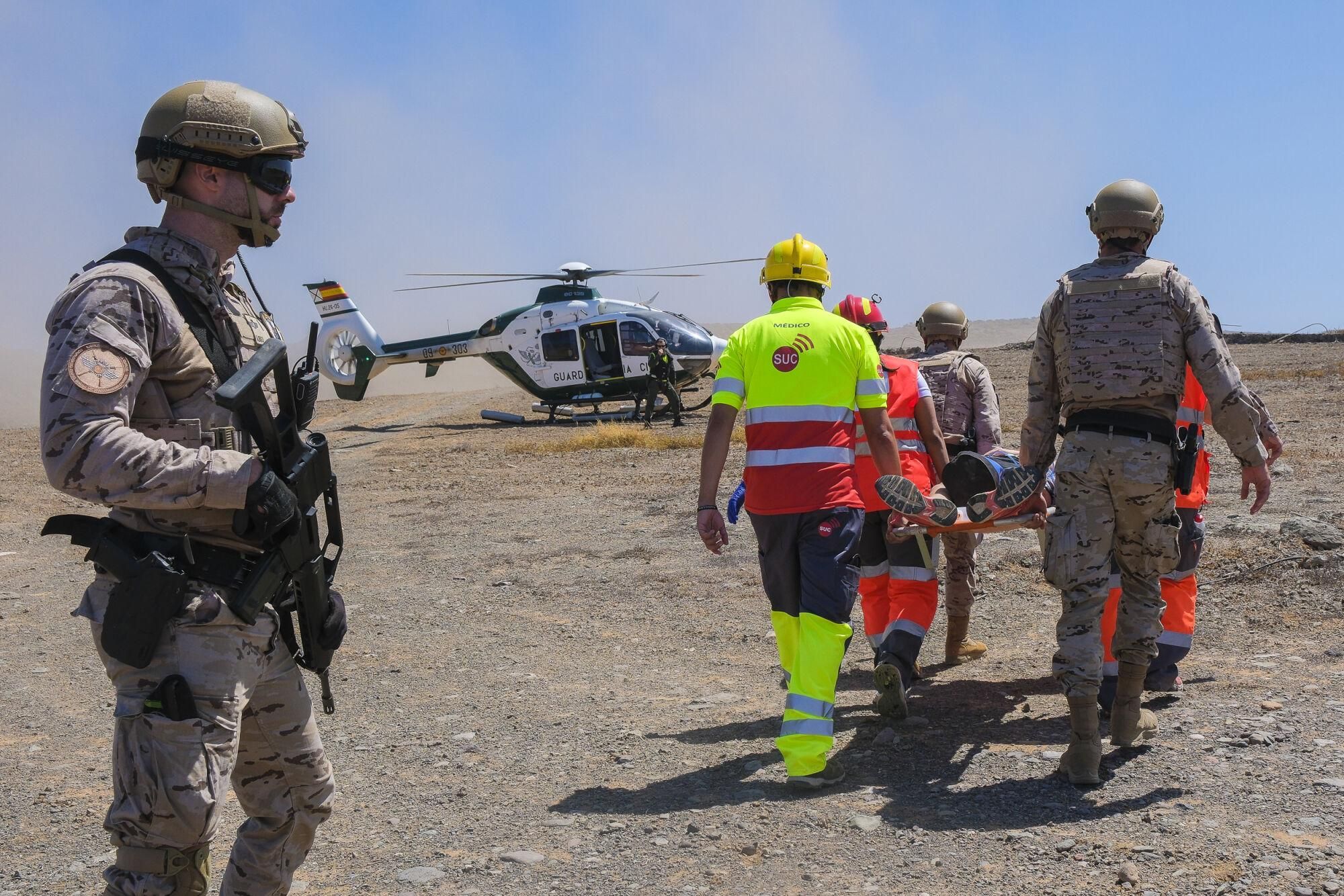 Ejercicio Canasar 2025: simulacro de accidente aéreo en Mogán
