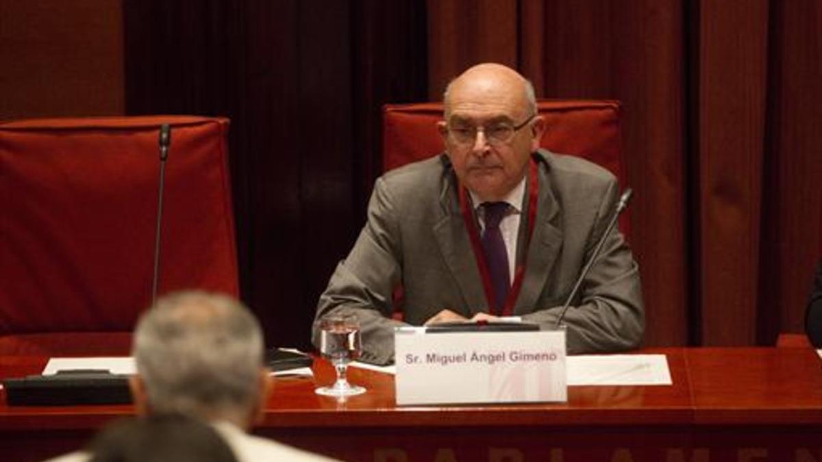 Miguel Ángel Gimeno, en su comparecencia en el Parlament.