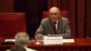 Miguel Ángel Gimeno, en su comparecencia en el Parlament, el pasado 27 de julio.