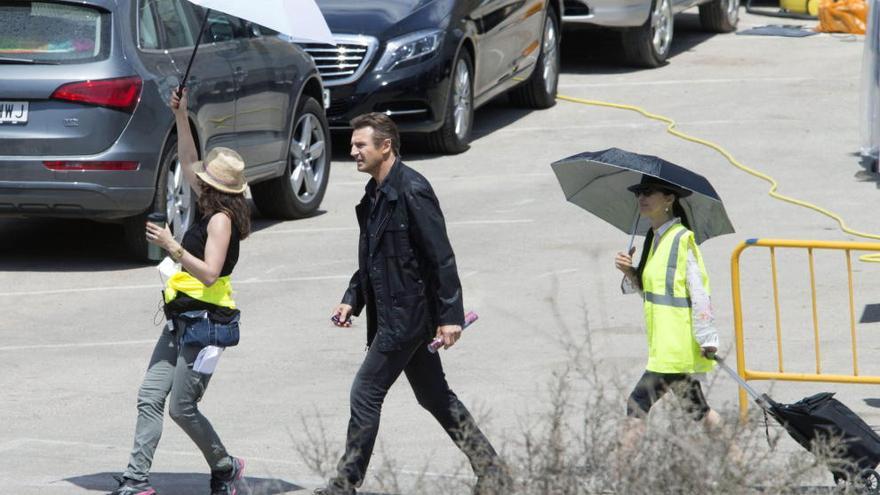 Liam Neeson rodando en Murcia