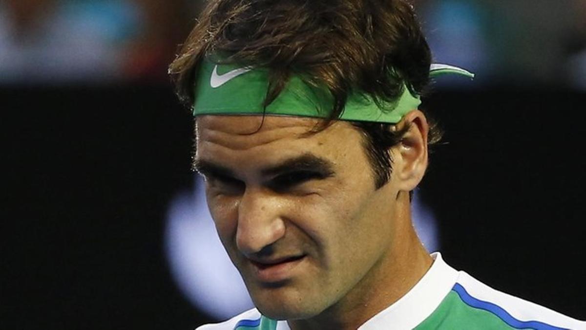 Roger Federer, en el último partido que jugó, en semifinales del Abierto de Australia.