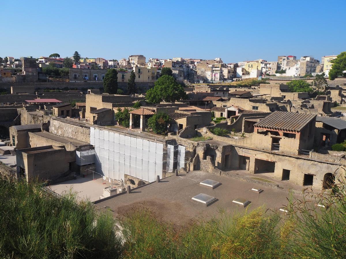 Vista del yacimiento arqueológico de Herculano.