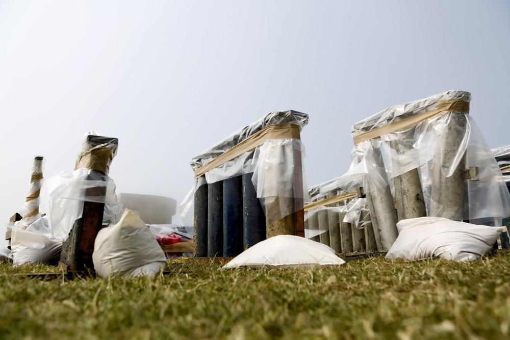 Mil kilos de pólvora listos para los fuegos de Gijón