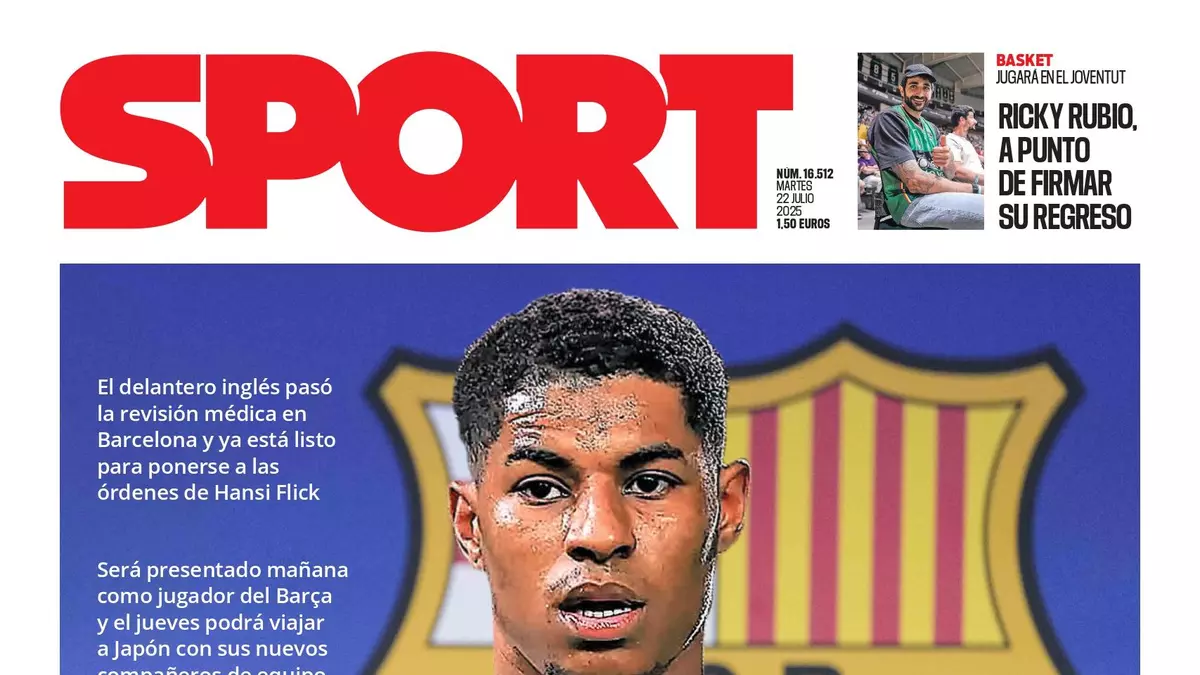 La portada de SPORT de hoy martes, 22 de julio de 2025