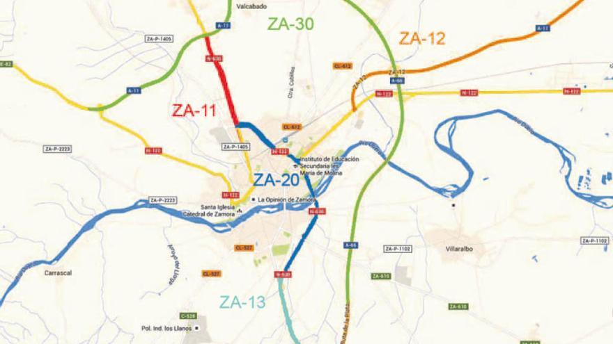 Indicaciones de las circunvalaciones en el nuevo mapa de carreteras