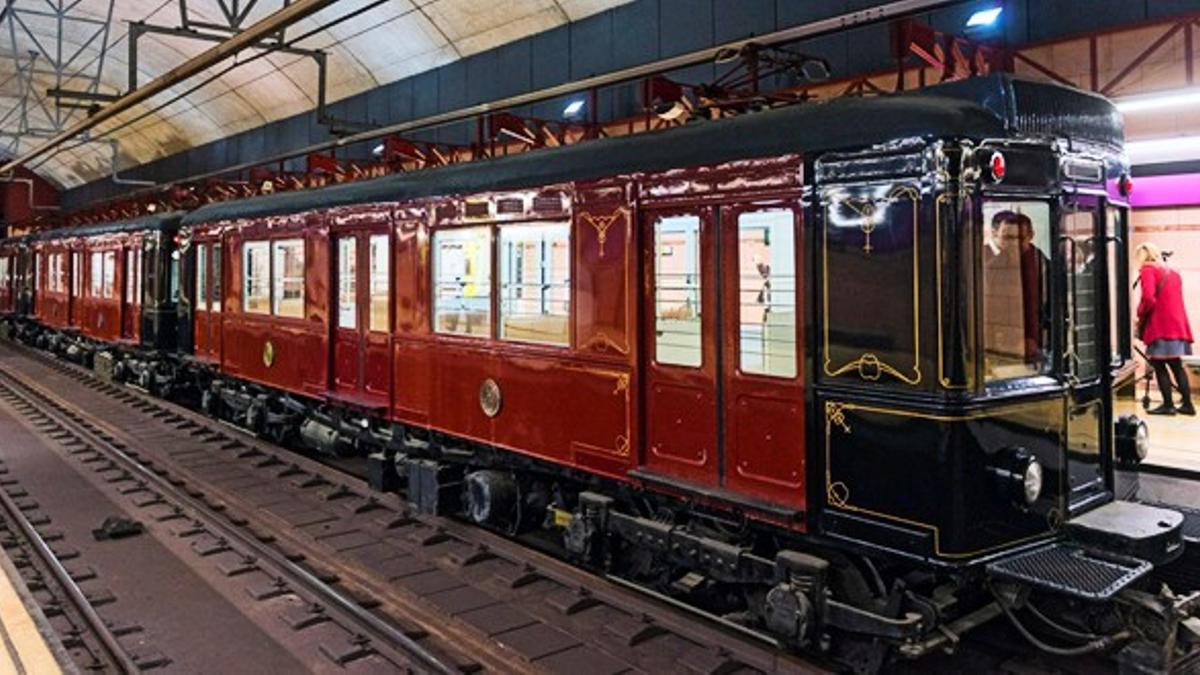 Tres histórico de la serie 300 del metro de Barcelona, que entró en servicio en 1924 y se retiró en 1987