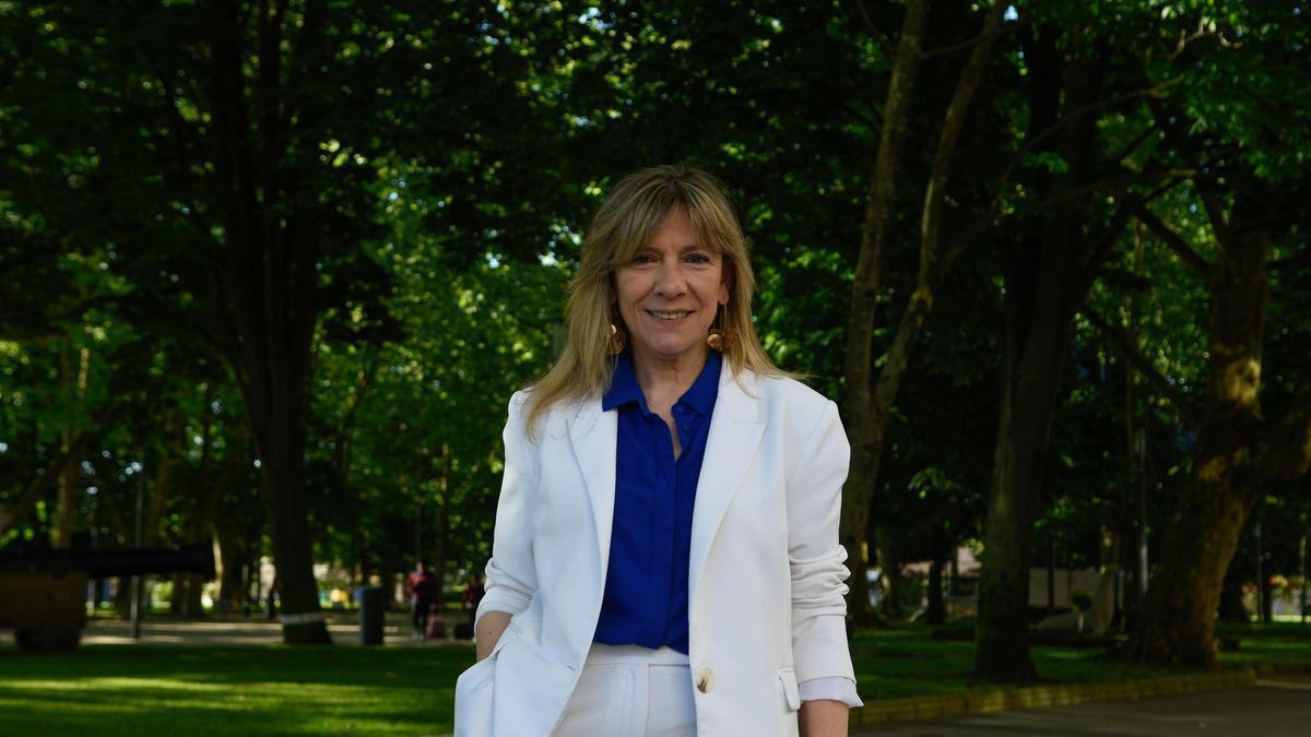 Esther Llamazares, en el parque del Muelle.