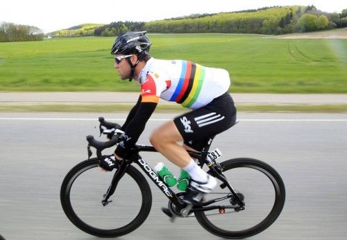 Team Sky rider Cavendish of Britain rides during the190-km third stage of the Giro d'Italia in Horsens