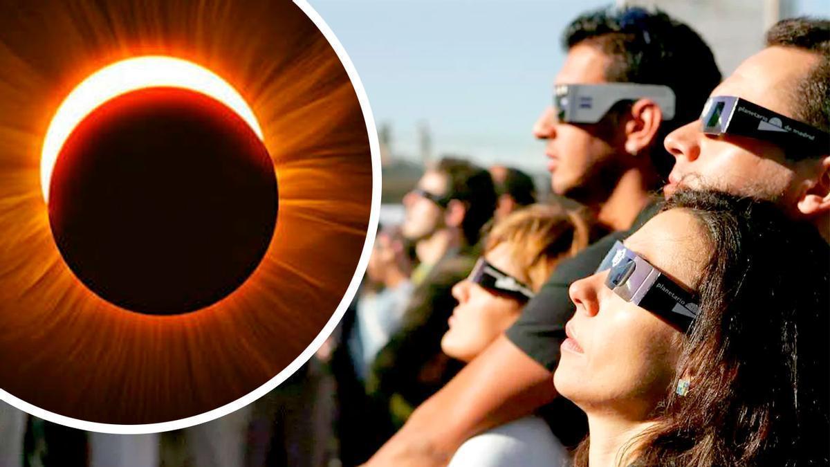 Para ver el eclipse son necesarias gafas homologadas para proteger la vista.