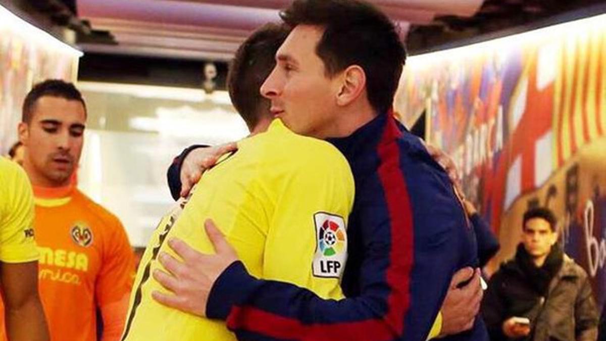 Vietto, con su ídolo Leo Messi