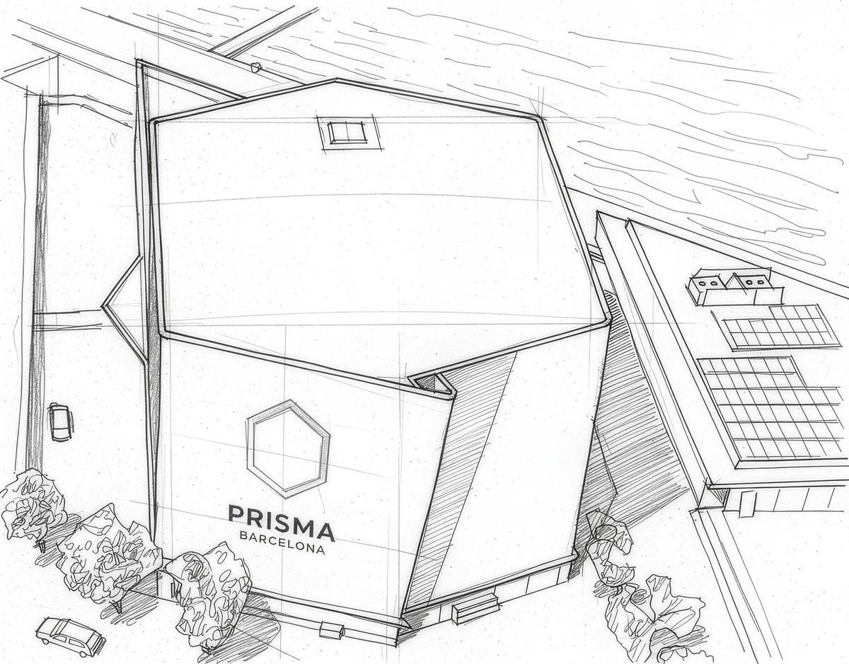 Esbozo del futuro centro de arte inmersivo PRISMA, en el edificio que ocupó el Imax del Port Vell