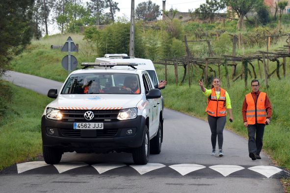 Un tramo del Camiño Portugués entre Tui y Valga.