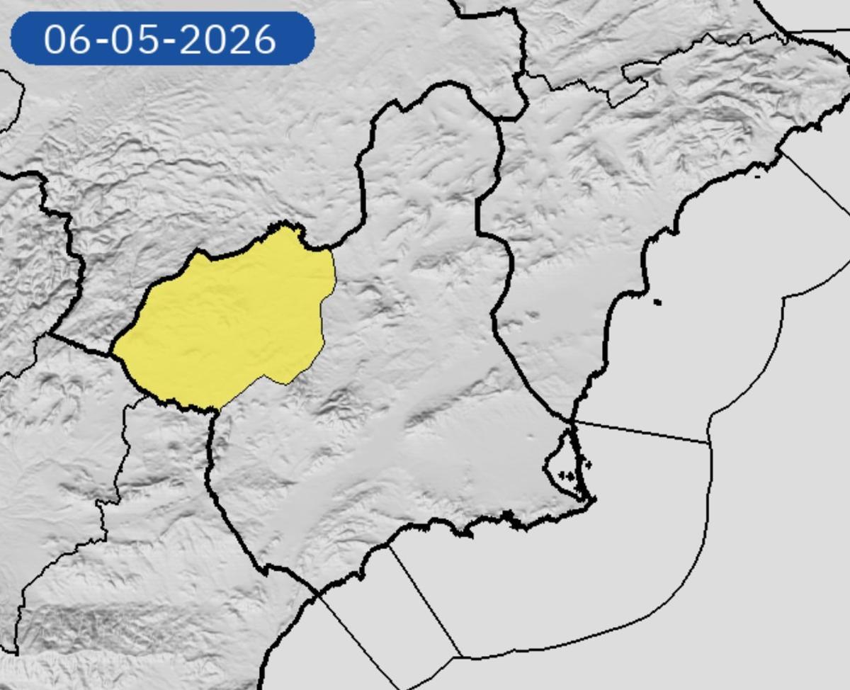 Mapa de avisos amarillos para este miércoles en la Región