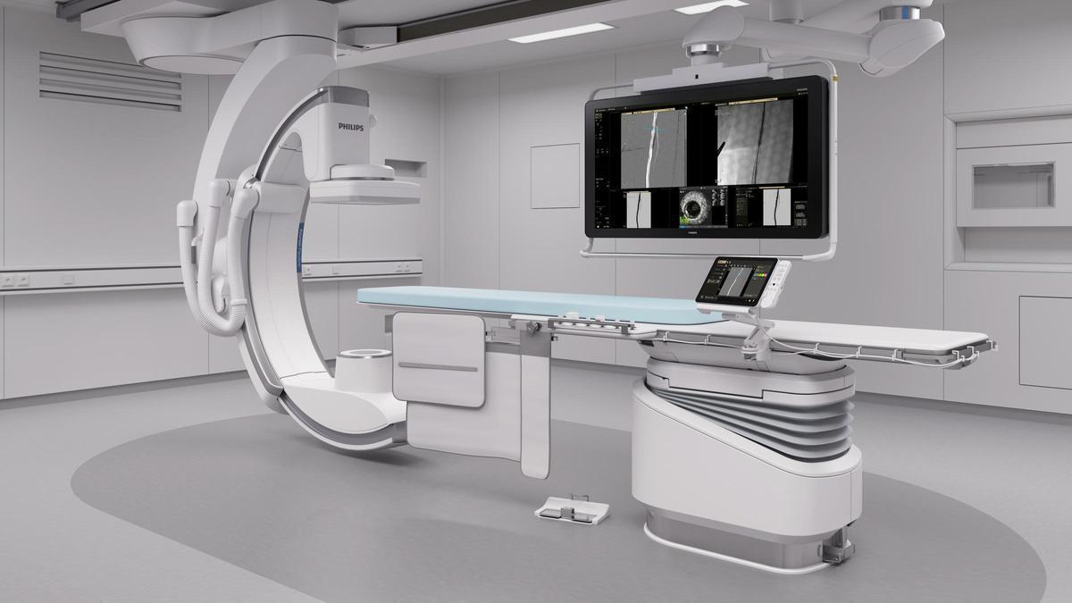 Imagen de un quirófano híbrido Philips Azurion 7 Flex Arm_LR, modelo que ha sido adjudicado para el hospital puúblico de Aragón.