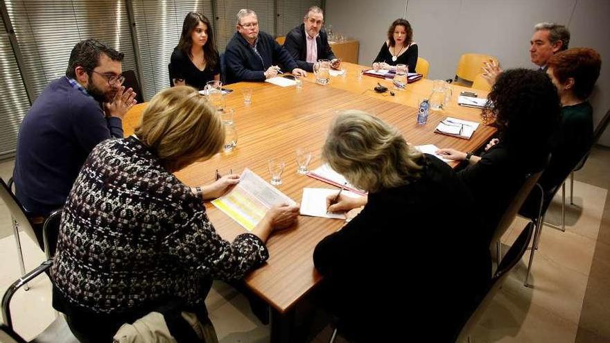 Asistentes a una de las reuniones de la comisión del agua celebrada en el Ayuntamiento.