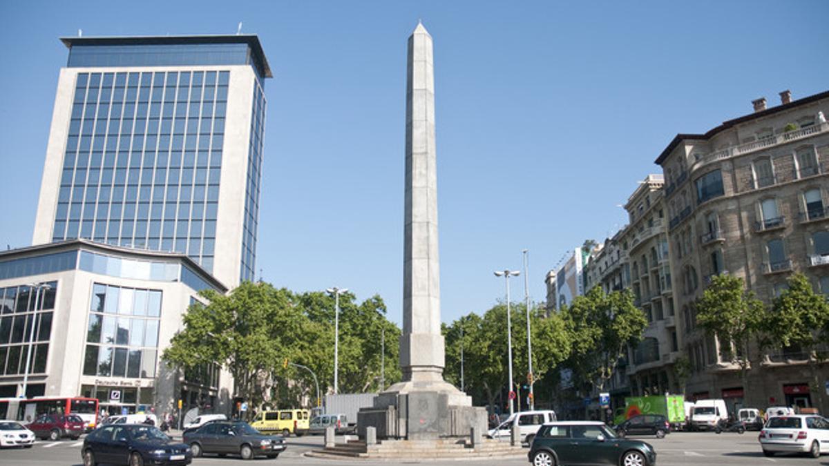 La plaza Joan Carles I, en la confluencia de Paseo de Gràcia y la avenida Diagonal.