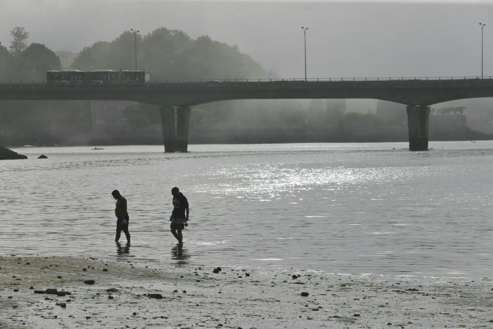 El cielo del sur de Galicia ha ido perdiendo poco a poco la presencia del sol hasta que la niebla lo ha tomado por completo