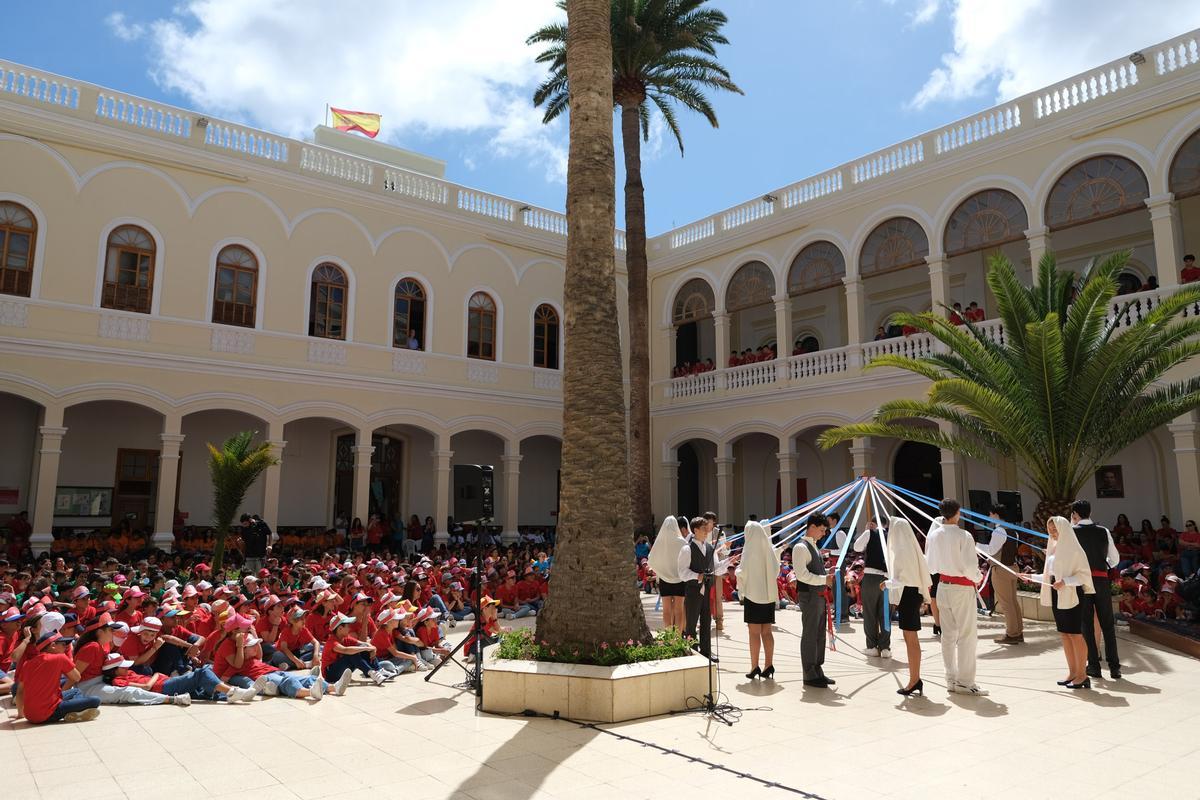 Vista del centro escolar los salesianos Las Palmas durante la visita del rector de la congregación.