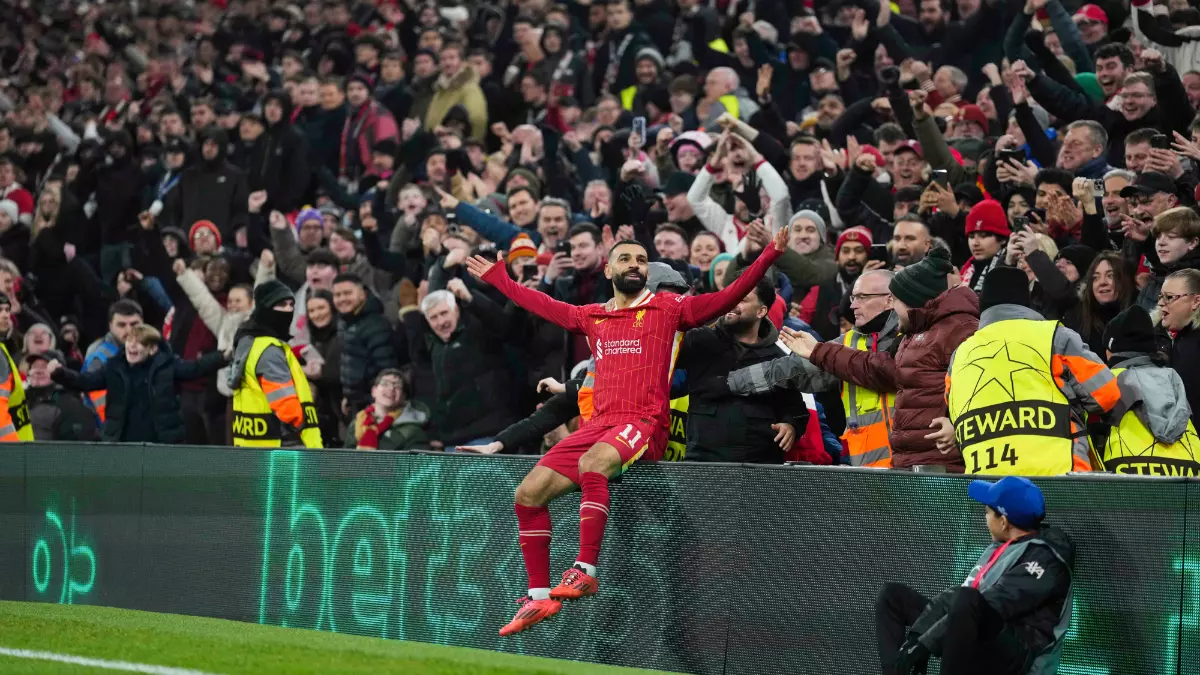 Soccer ​Player‌ Celebrating Goal at Anfield