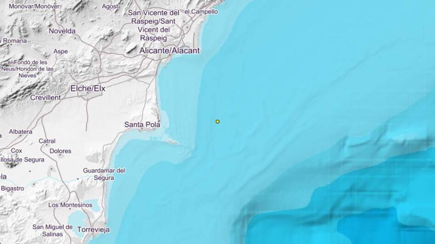 El terremoto se ha localizado frente a las costas de Santa Pola