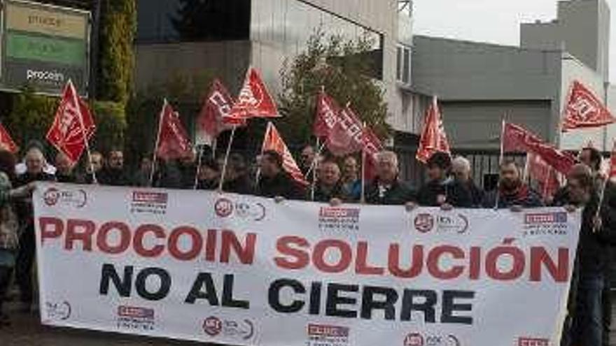 Una protesta de los trabajadores de Procoin.