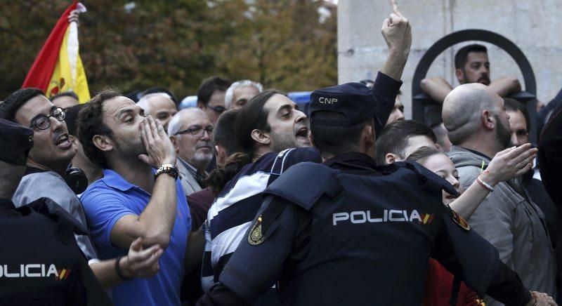 Manifestaciones en Plaza España por el 'procés'