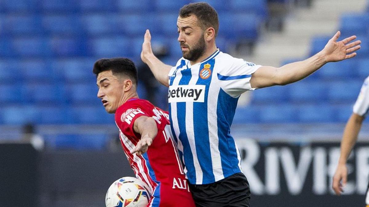 Bare, durante el encuentro contra el Sporting