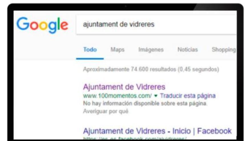 L&#039;Ajuntament de Vidreres apareix vinculat a un local eròtic a Google