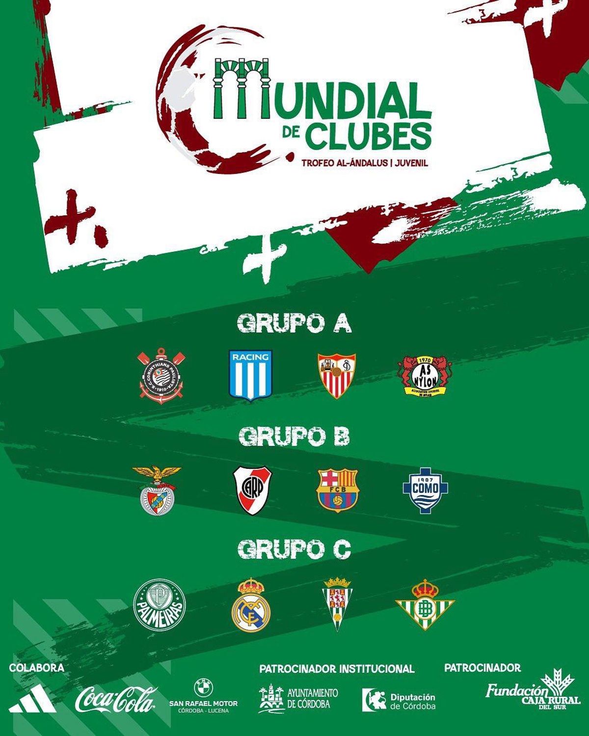 El reparto de los grupos oficial para el Mundial de Clubes sub-18 de 2025.