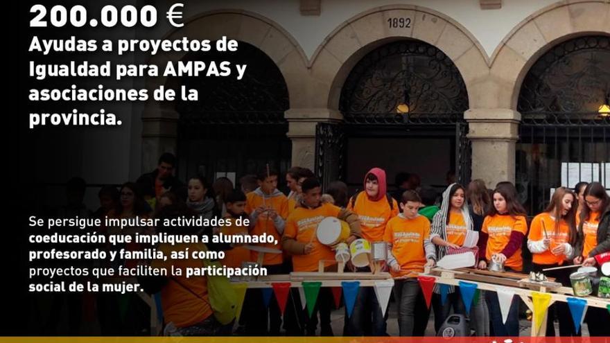 La Diputación cacereña destina 200.000 euros a promover proyectos de igualdad