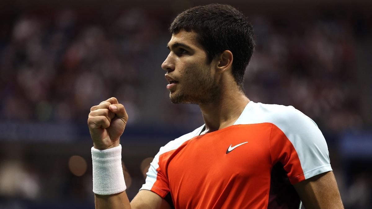 Alcaraz, con gesto desafiante en la final del US Open