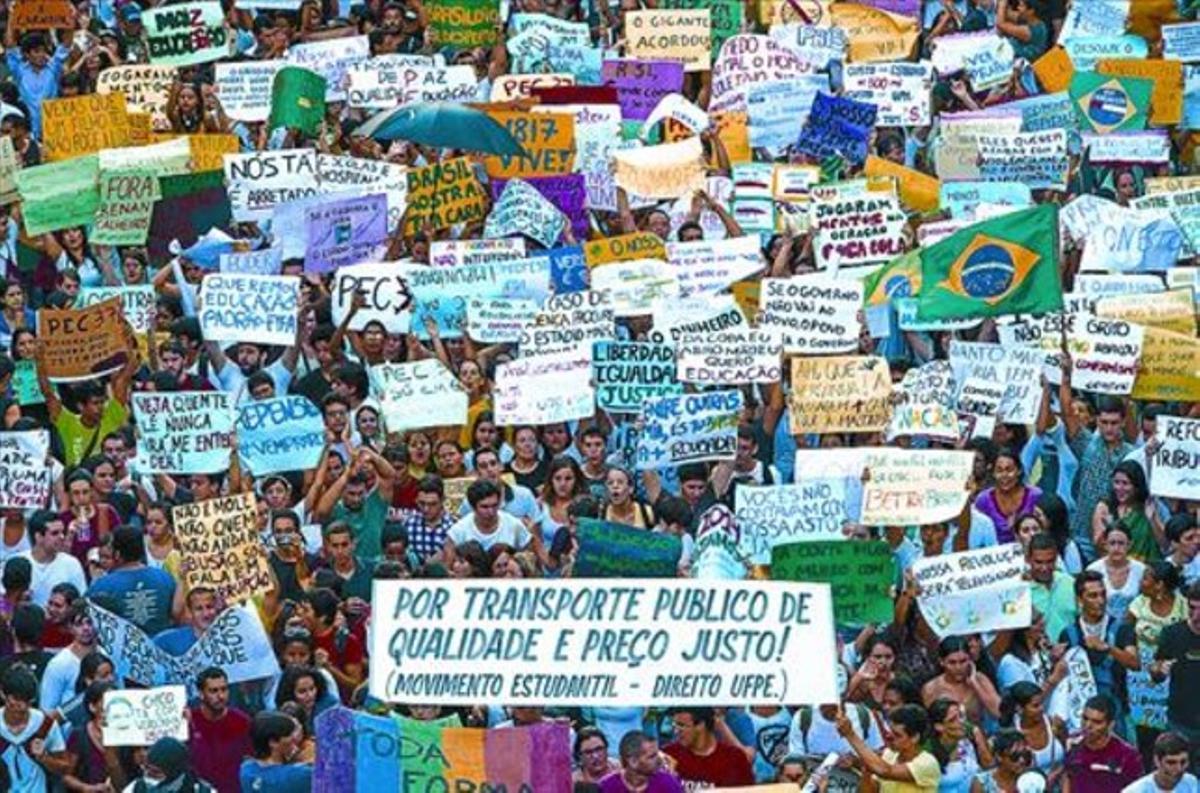 Protesta ciutadana a Recife, Brasil, dijous passat.