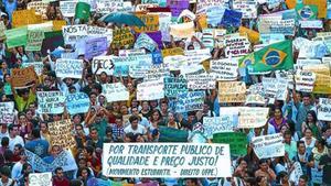 Protesta ciudadana en Recife, Brasil, el pasado jueves.