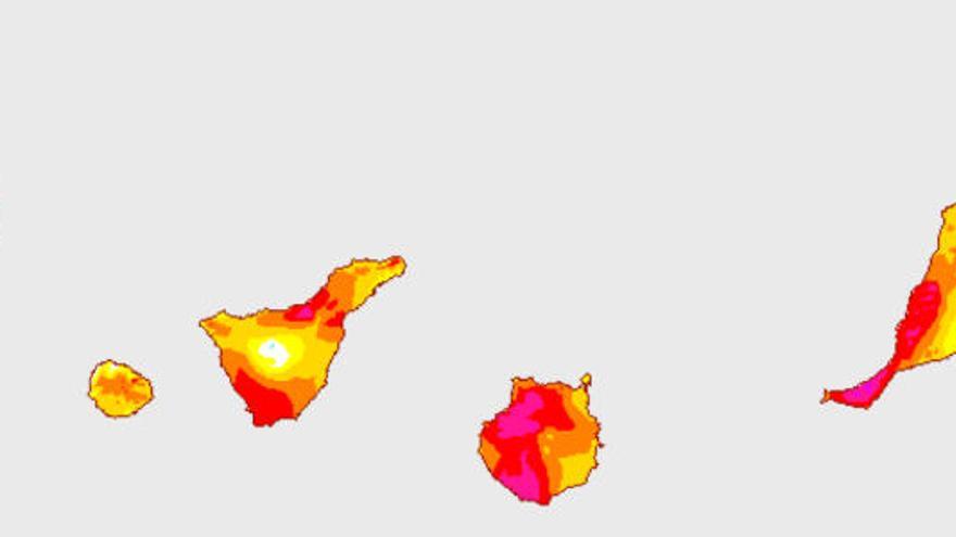 Previsión de temperaturas para este domingo.