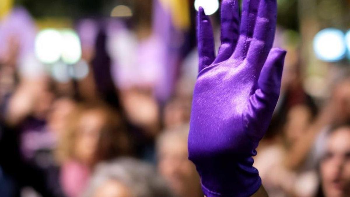 Detalle de una manifestación contra la violencia de género.