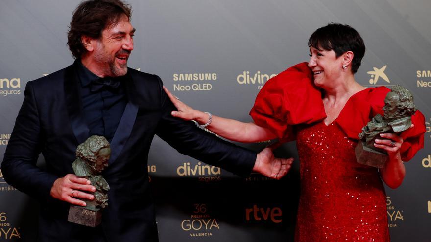 Blanca Portillo y Javier Bardem,  premios Goya 2022 como mejores actriz y actor.