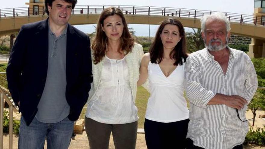 Fernando Bovaira, Elsa Martínez, Alicia Borrachero y José Sancho, en la presentación del rodaje.