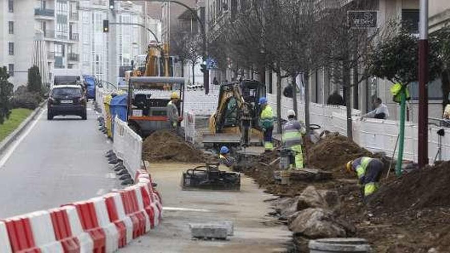 Obras en la calle Aragón. // Ricardo Grobas