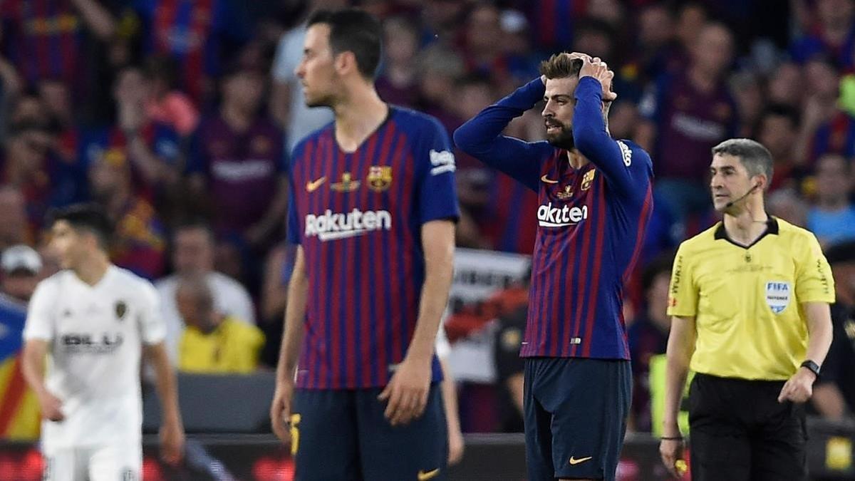 El Barça se ha visto superado por el Valencia en la primera mitad.