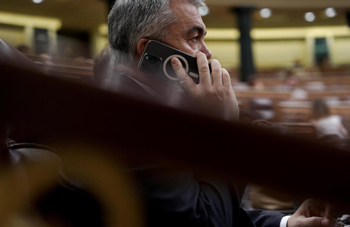 Santos Cerdán, durante el pleno en el Congreso de los Diputados.