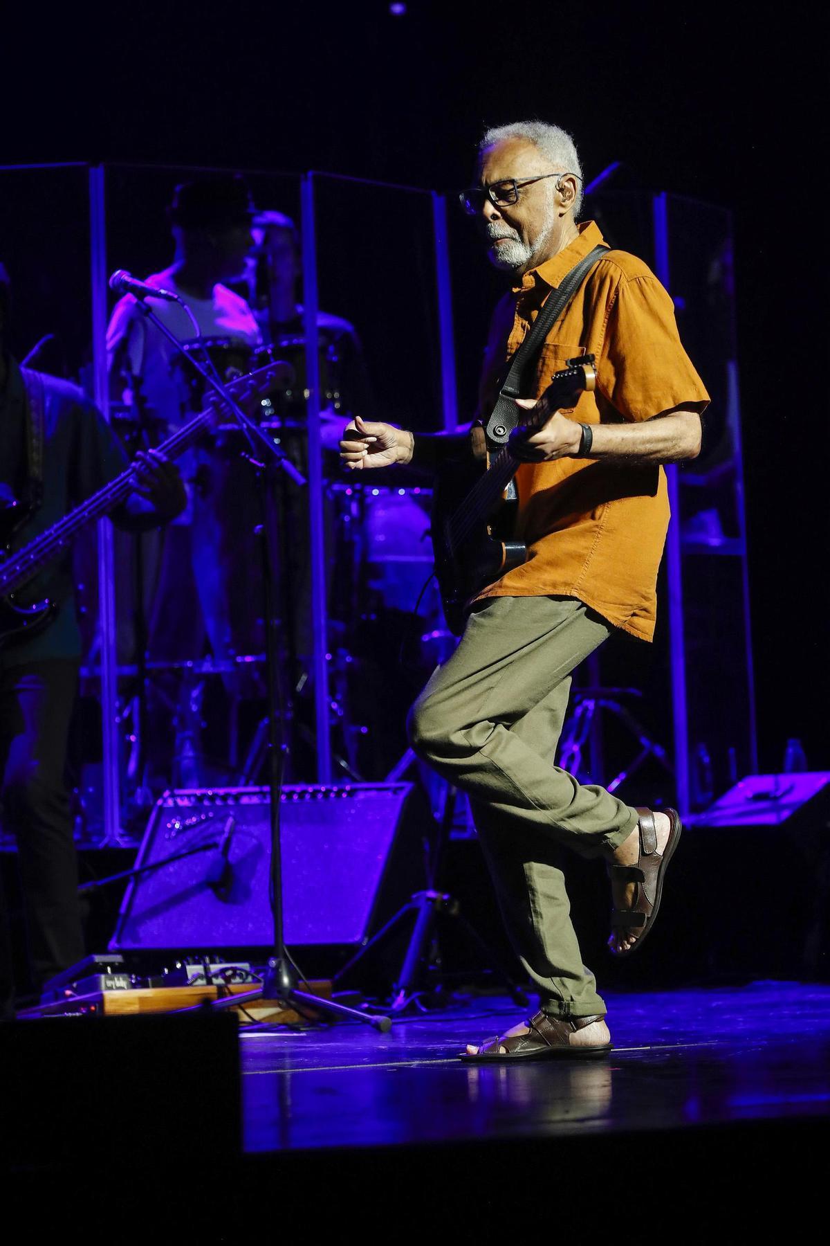 Gilberto Gil, durante du concierto en el Teatro Real.