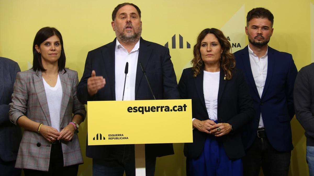 Rueda de prensa del presidente de ERC Oriol Junqueras.