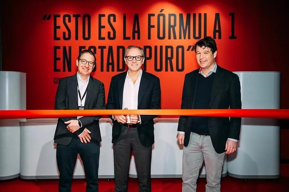 Stefano Domenicali, CEO de la Fórmula 1, en la inauguración de la exposición de la competición en Madrid.